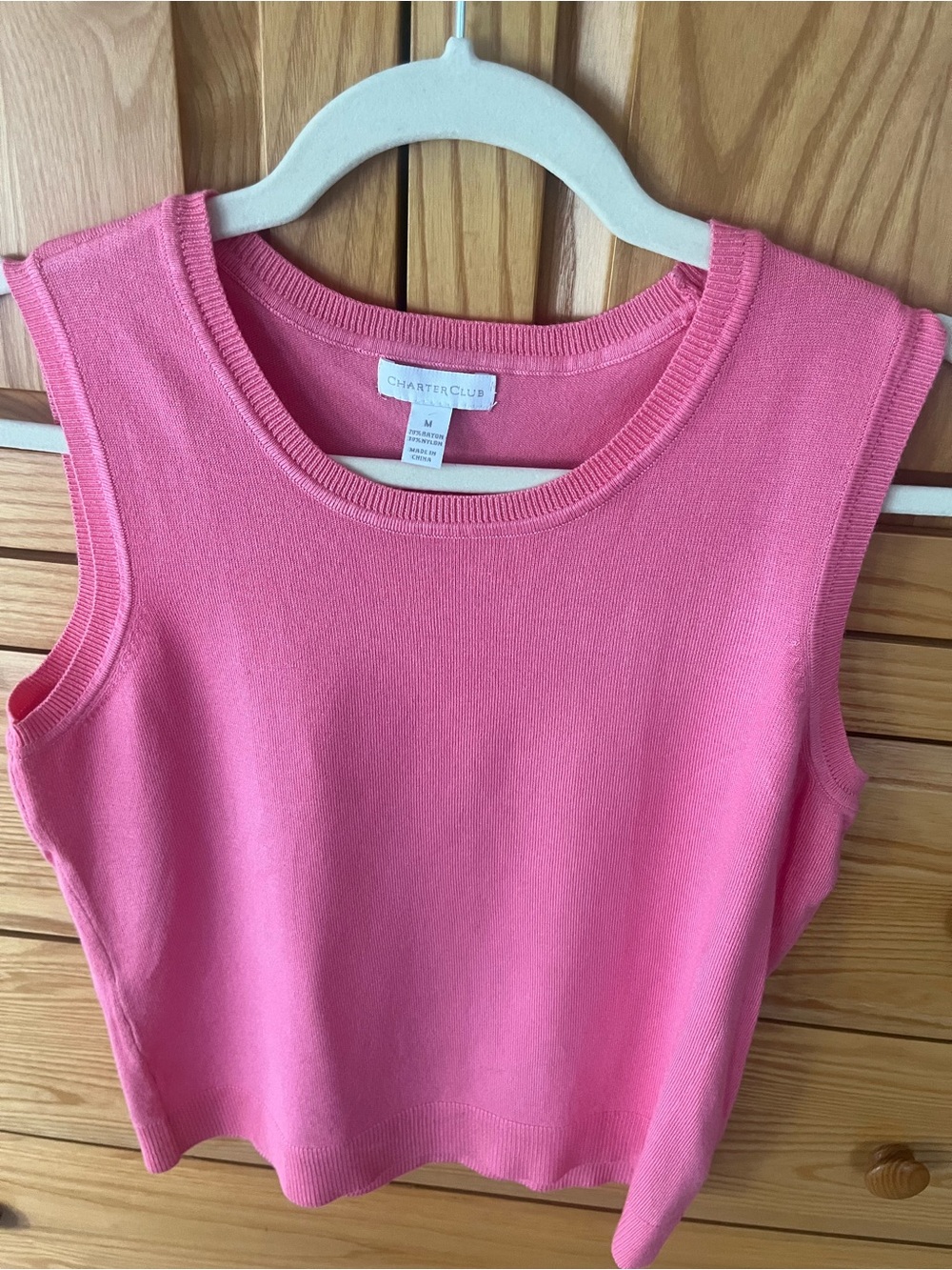 Charter Club Vibrant Pink Sleeveless Knit Shell